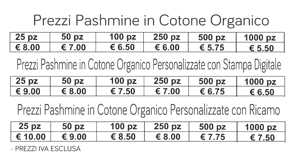 prezzi pashmine in cotone organico prezzi pashmine in cotone organico