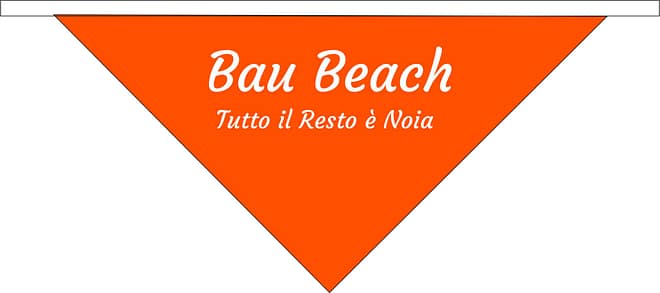 Bandana per Cani Bau Beach Arancione Personalizzata Bandana per Cani Bau Beach Arancione