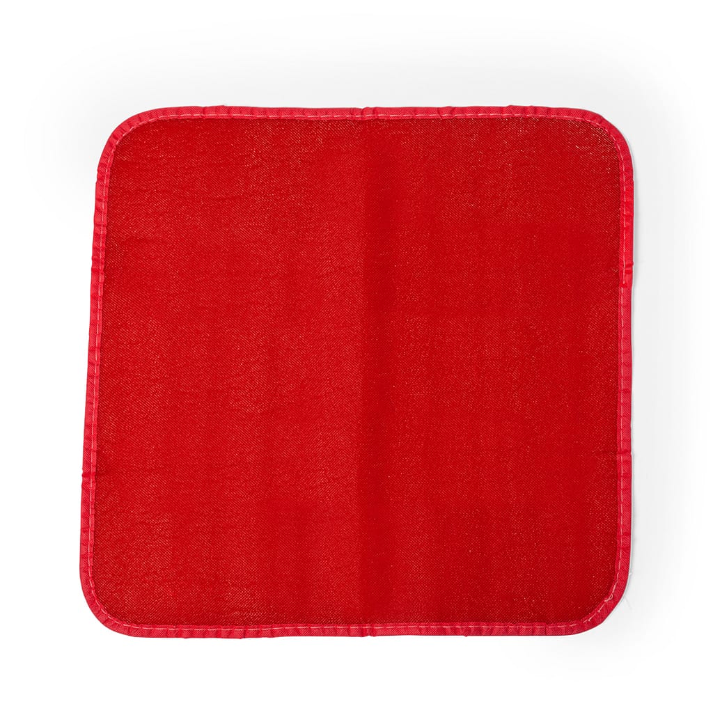 Cuscino da stadio promozionale di colore rosso di cm 45 x 45. Cuscini da stadio promozionali rossi