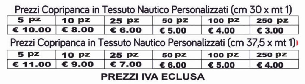 prezzi copripanca personalizzati prezzi copripanca personalizzati