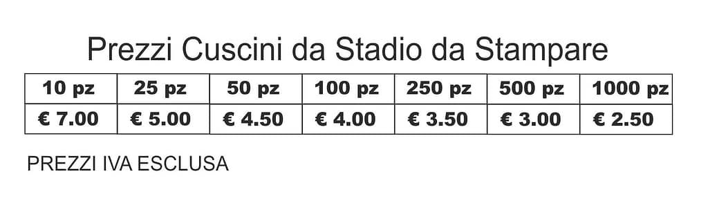 listino prezzi cuscini da stadio da stampare listino prezzi cuscini da stampare