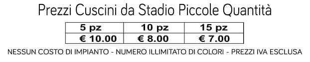Prezzi Cuscini da Stadio Piccole Quantità Personalizzati Prezzi Cuscini da Stadio Piccole Quantità