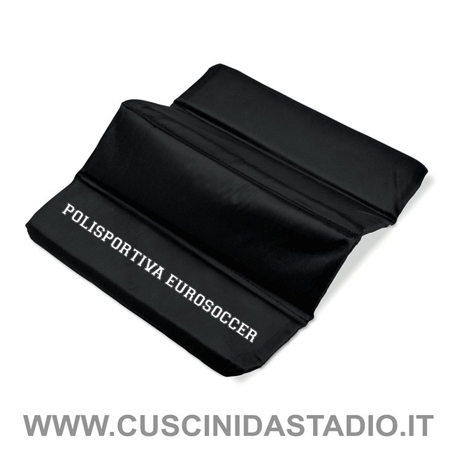 cuscini da stadio pieghevoli personalizzati eurosoccer di colore nero cuscini da stadio pieghevoli personalizzati eurosoccer