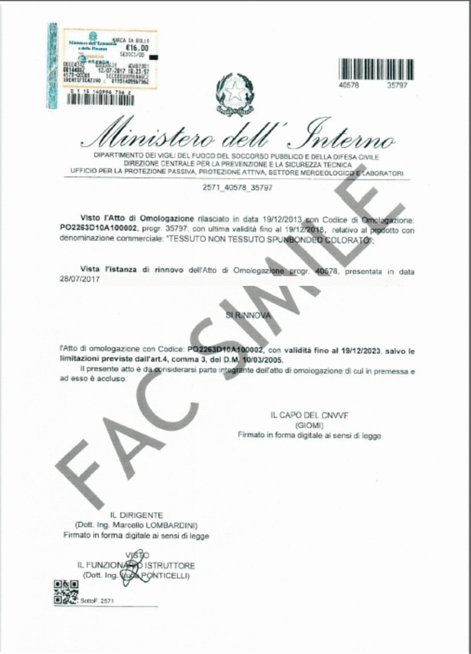 certificazione ignifuga classe 1 certificazione ignifuga classe 1