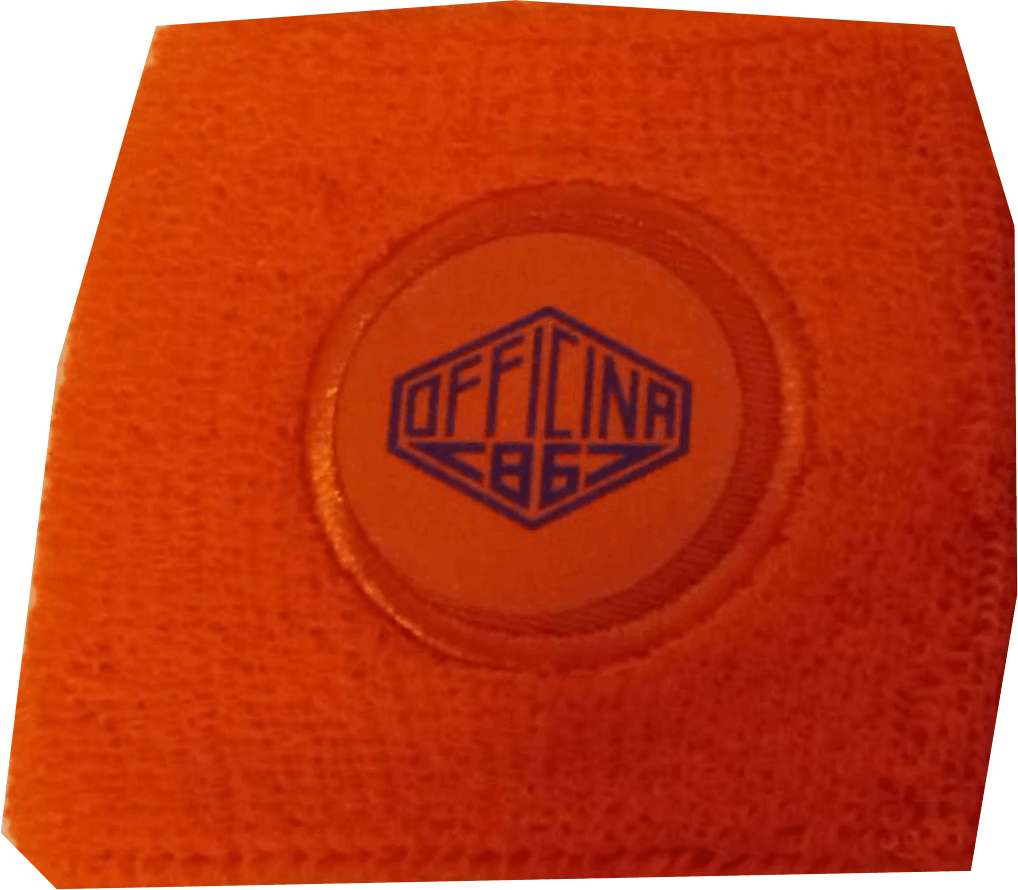polsino in spugna Officina 86 Arancione personalizzato polsino in spugna Officina 86 Arancione