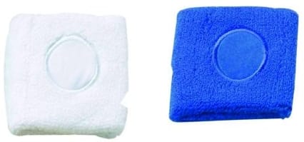 polsini spugna tergisudore bianco e blu royal polsini spugna tergisudore bianco e blu