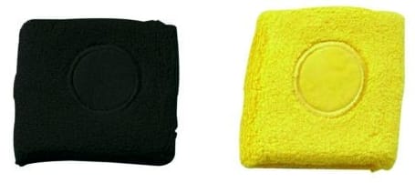 Polsini spugna Tergisudore di colore Nero e Giallo Polsini spugna Tergisudore Nero e Giallo