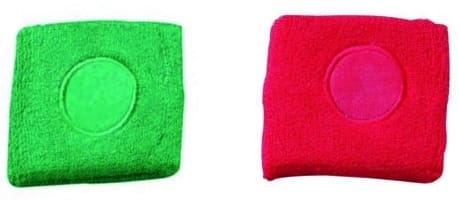 Polsini spugna tergisudore di colore Verde e Rosso Polsini spugna tergisudore Verde e Rosso