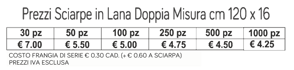 prezzi sciarpe in lana doppia cm 120 x 16 prezzi sciarpe in lana doppia cm 120 x 16