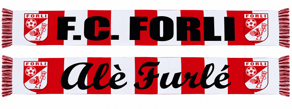 Sciarpa in lana doppia fc forli personalizzate Sciarpa in lana doppia fc forli