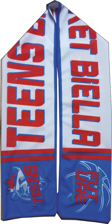 Sciarpa Pubblicitaria Doppia Teens Basket Biella Personalizzata Sciarpa Pubblicitaria Doppia Teens Basket Biella