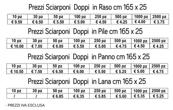 prezzi sciarponi doppi prezzi sciarponi doppi