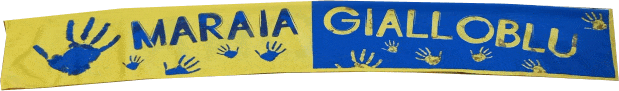 sciarpe raso personalizzate maraia colori gialloblu sciarpe raso personalizzate maraia gialloblu