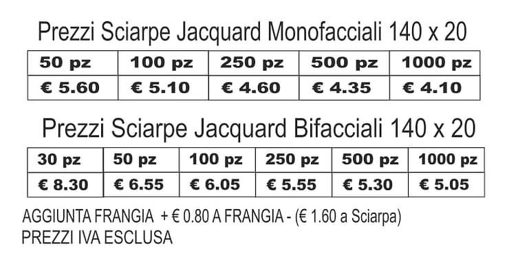 Prezzi Sciarpe Jacquard