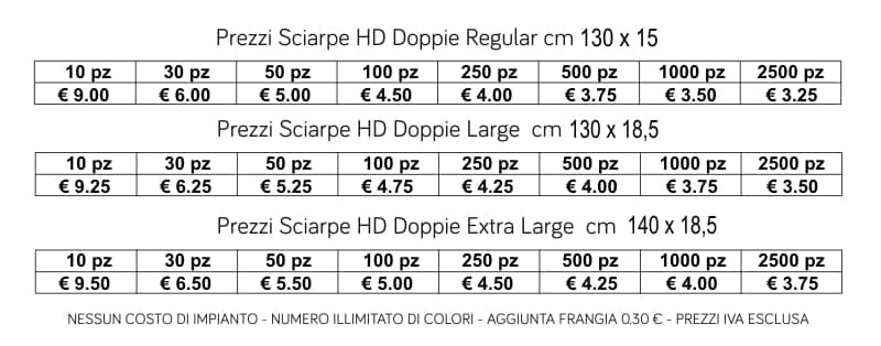 prezzi sciarpa alta definizione doppie prezzi sciarpa alta definizione doppie