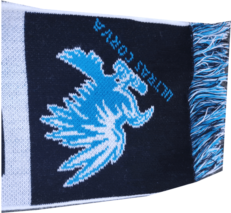 Écharpe Ultra Perugia Brigata - Laine Brodée Biancorossa Avec Franges