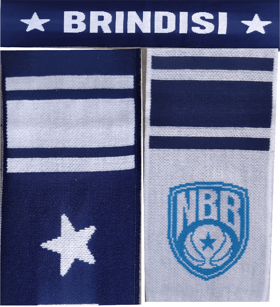 particolari sciarpe lana personalizzate piccole Brindisi basket bianco blu particolari sciarpe lama personalizzate piccole Brindisi basket