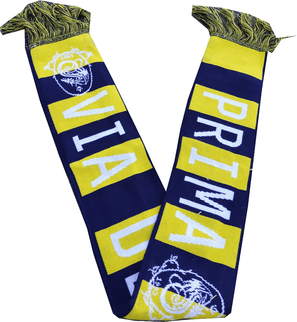 SCIARPE jacquard personalizzate gialloblu prima equipe dall'alto SCIARPE jacquard personalizzate prima equipe dall'alto