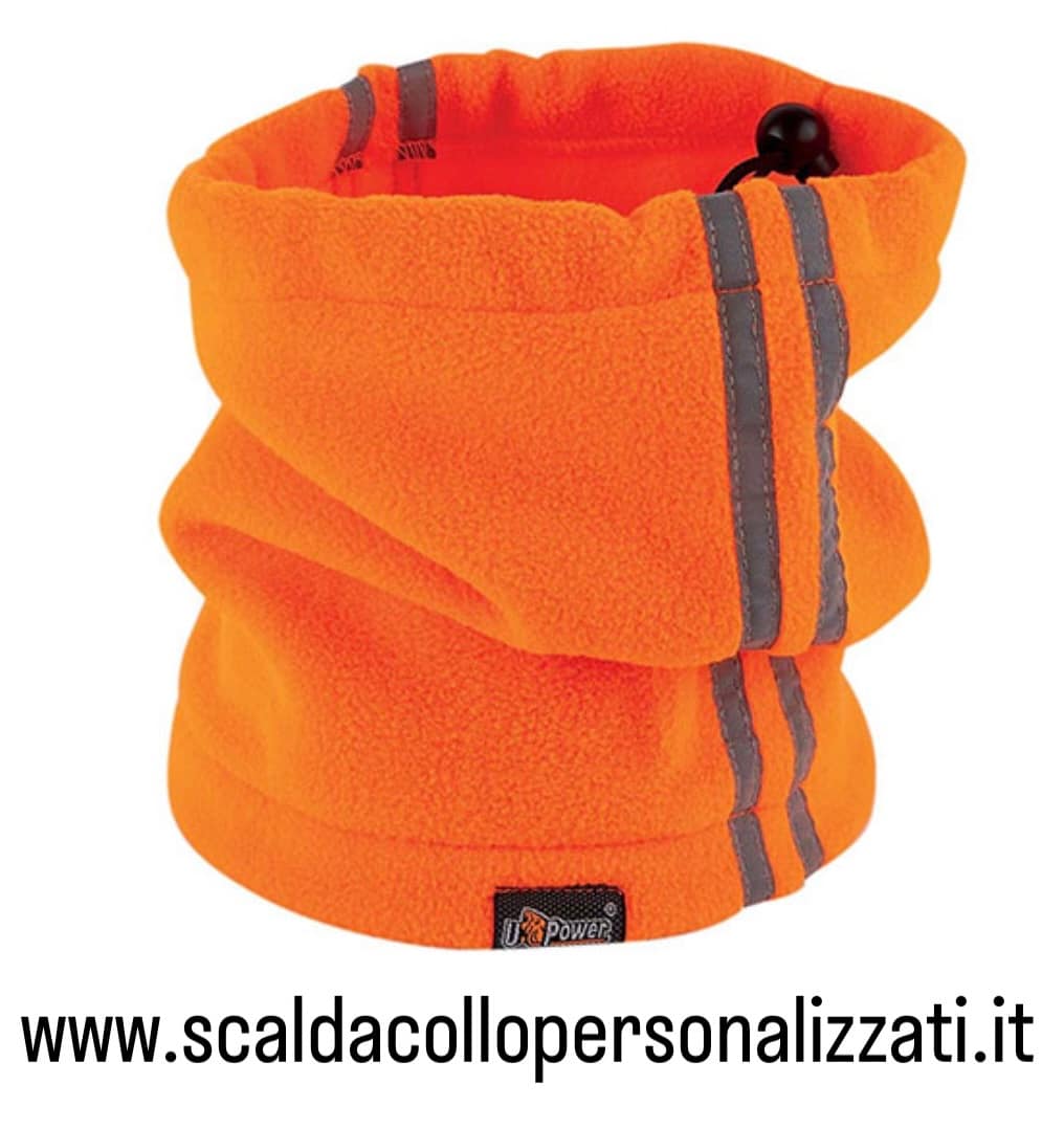 scaldacollo pile personalizzati arancio fluo scaldacollo pile personalizzati arancio