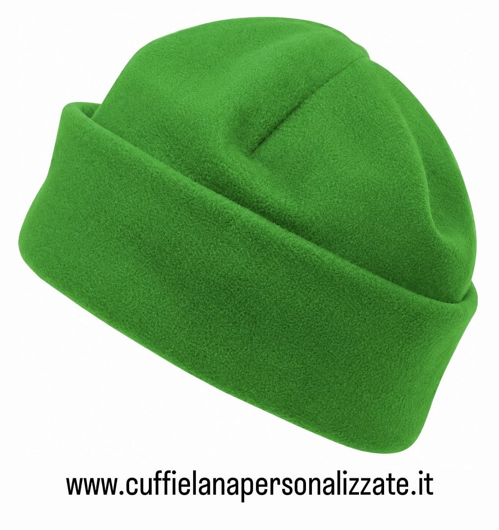 berretto in pile di colore verde berretto in pile verde