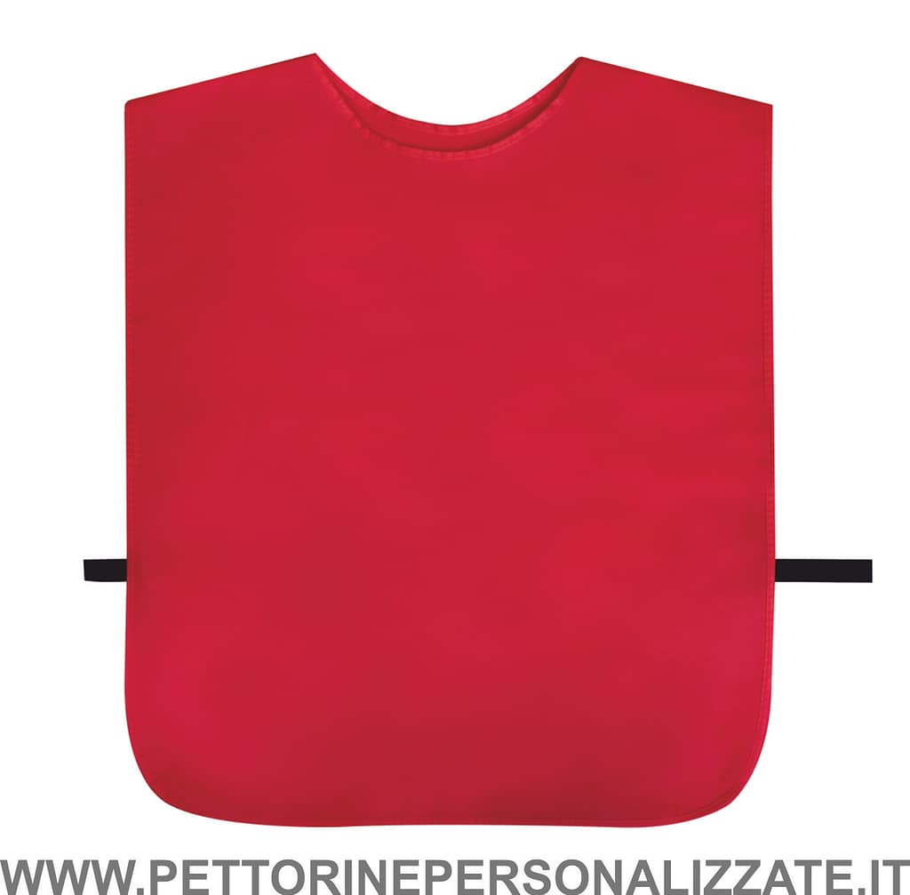 pettorina con chiusura in velcro di colore rosso pettorina con chiusura in velcro rossa