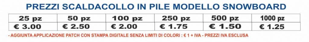 prezzi scaldacollo in pile modello snowboard prezzi scaldacollo in pile modello snowboard