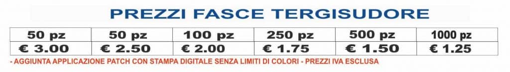 prezzi fasce tergisudore prezzi fasce tergisudore