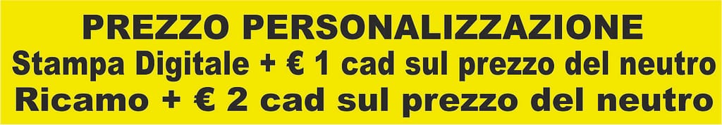 prezzo personalizzazione prezzo personalizzazione