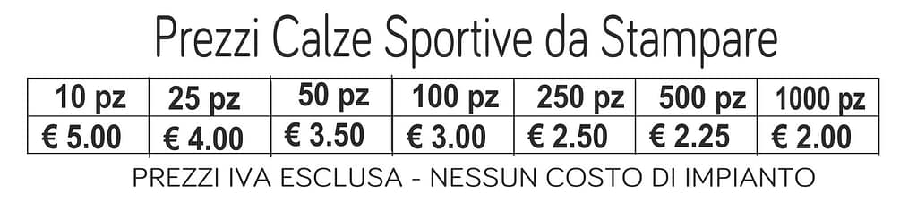 prezzi calze sportive stampa sublimatica prezzi calze sportive stampa sublimatica