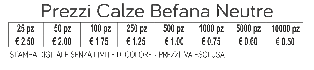 prezzi calze befana neutre prezzi calze befana neutre