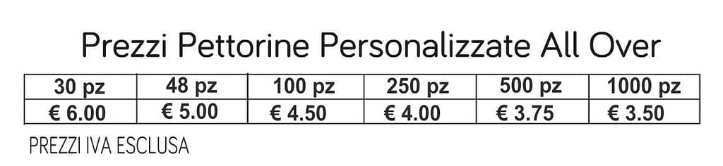 prezzi pettorine personalizzate all over prezzi pettorine personalizzate all over