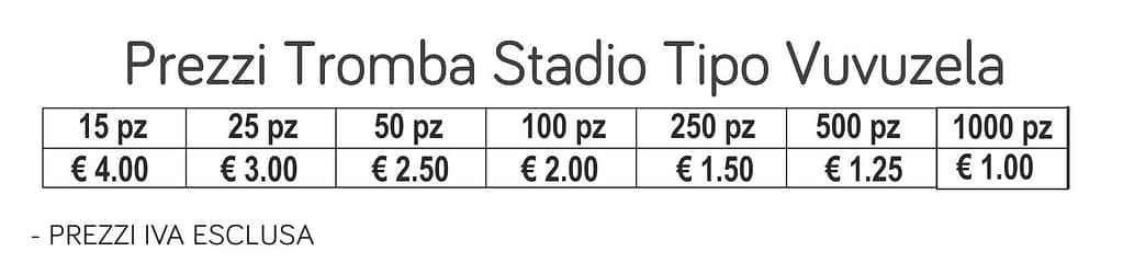 TROMBA DA STADIO TIPO VUVUZELA Prezzi