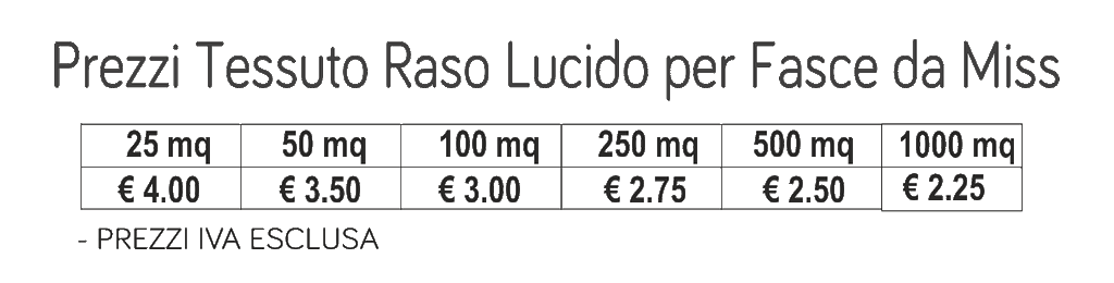 prezzi tessuto raso lucido per fasce miss prezzi tessuto raso lucido per fasce miss