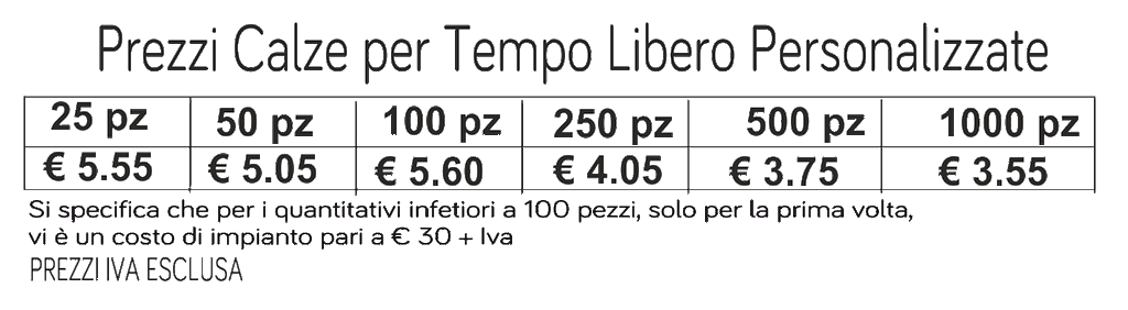 prezzi calze tempo libero personalizzate prezzi calze tempo libero personalizzate