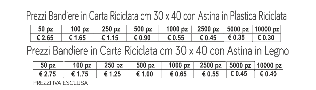 prezzi bandiere carta riciclata prezzi bandiere carta riciclata