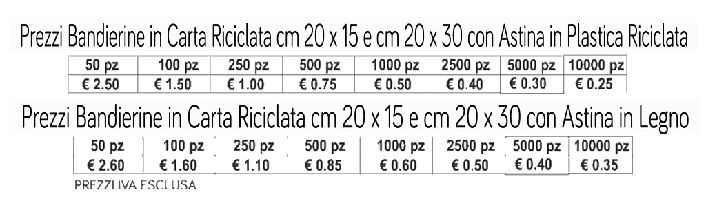 prezzi bandierine in carta riciclata prezzi bandierine in carta riciclata