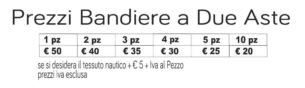 prezzi bandiere a due aste prezzi bandiere a due aste