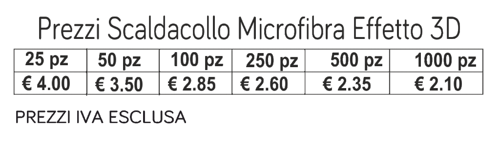 prezzi scaldacollo microfibra effetto 3d prezzi scaldacollo microfibra effetto 3d