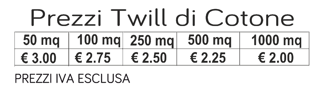 prezzi twill di cotone prezzi twill di cotone