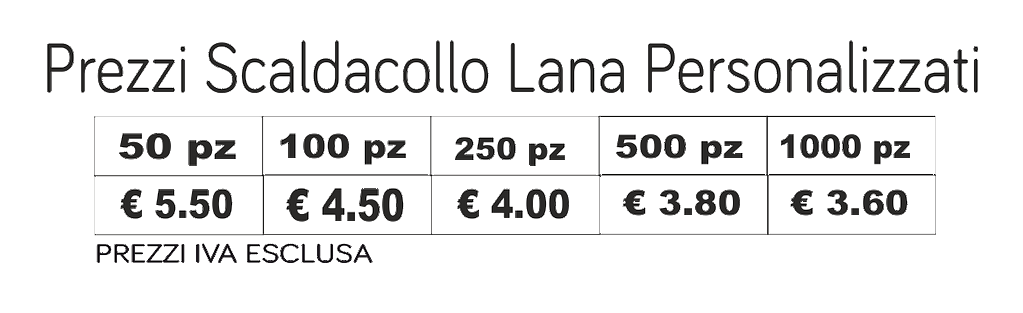 prezzi scaldacollo lana personalizzati prezzi scaldacollo lana personalizzati