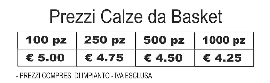 Prezzi Calze Basket Prezzi Calze da Basket