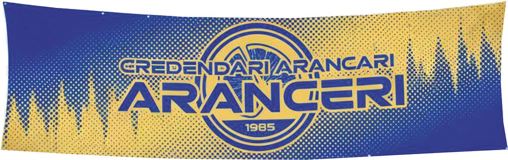 Striscione da Stadio Ignifugo Aranceri Credendari personalizzato Striscione da Stadio Ignifugo Aranceri Credendari