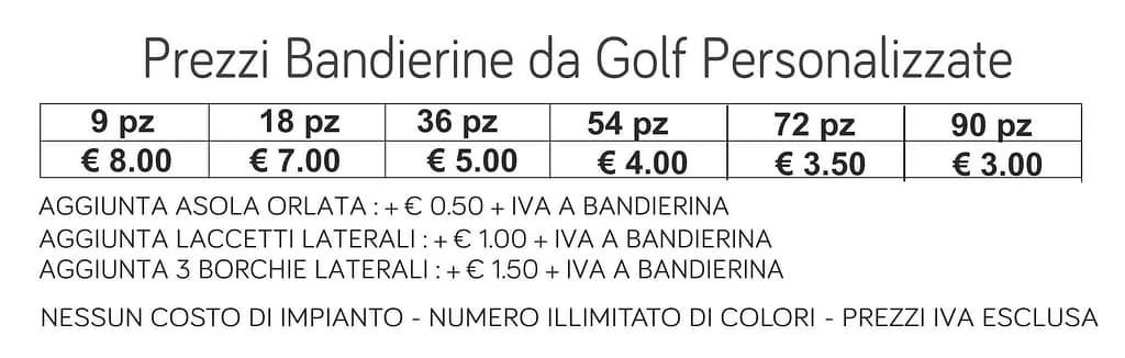 prezzi bandierine da golf personalizzate prezzi bandierine da golf personalizzate