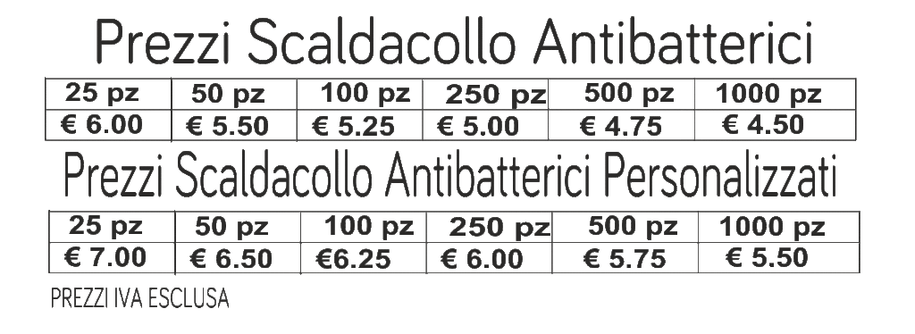 Prezzi Scaldacollo Antibatterici in Microfibra