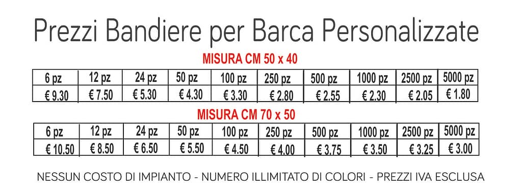 prezzi bandiere per barca personalizzate prezzi bandiere per barca personalizzate