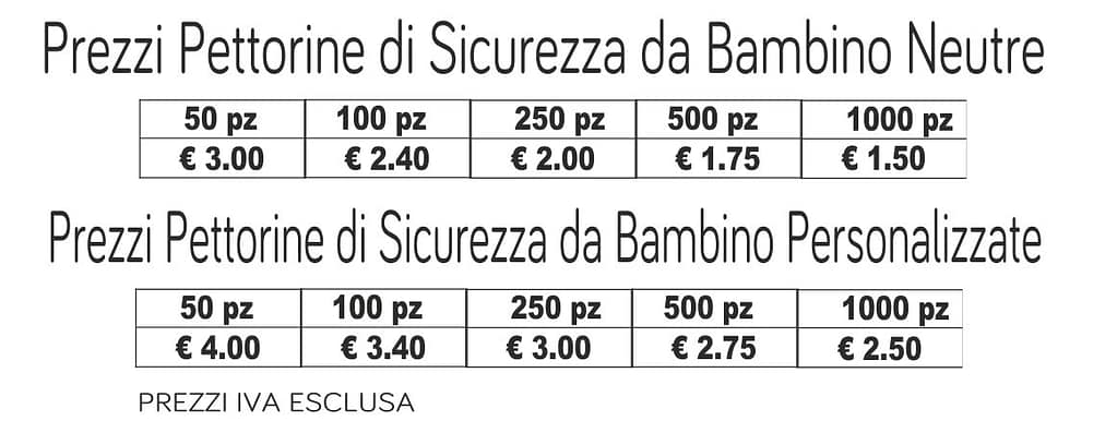 prezzi pettorine di sicurezza da bambino prezzi pettorine di sicurezza da bambino