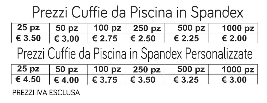 prezzi cuffie da piscina in spandex prezzi cuffie da piscina in spandex