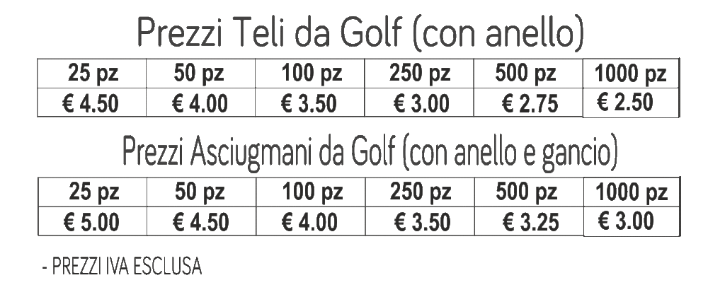 prezzi teli da golf prezzi teli da golf