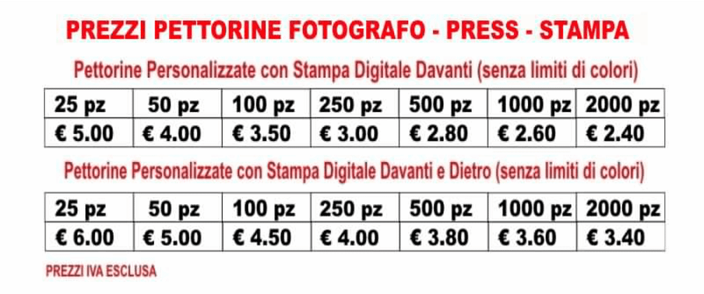 prezzi pettorine fotografo prezzi pettorine fotografo