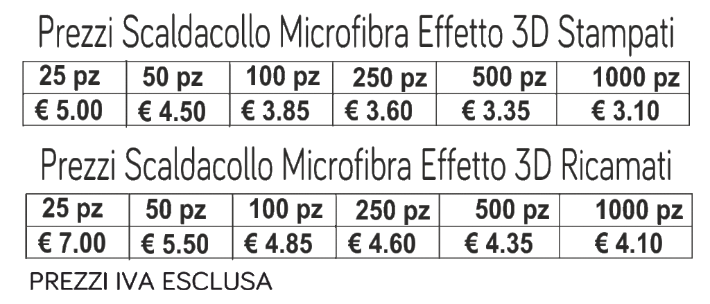 prezzi scaldacollo microfibra effetto 3d personalizzati prezzi scaldacollo microfibra effetto 3d personalizzati